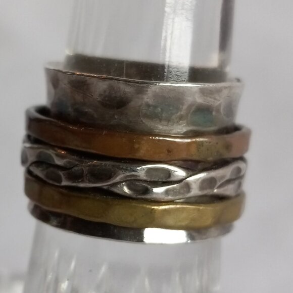 Handmade Spinner Mixed Metal Ring - Picture 1 of 6